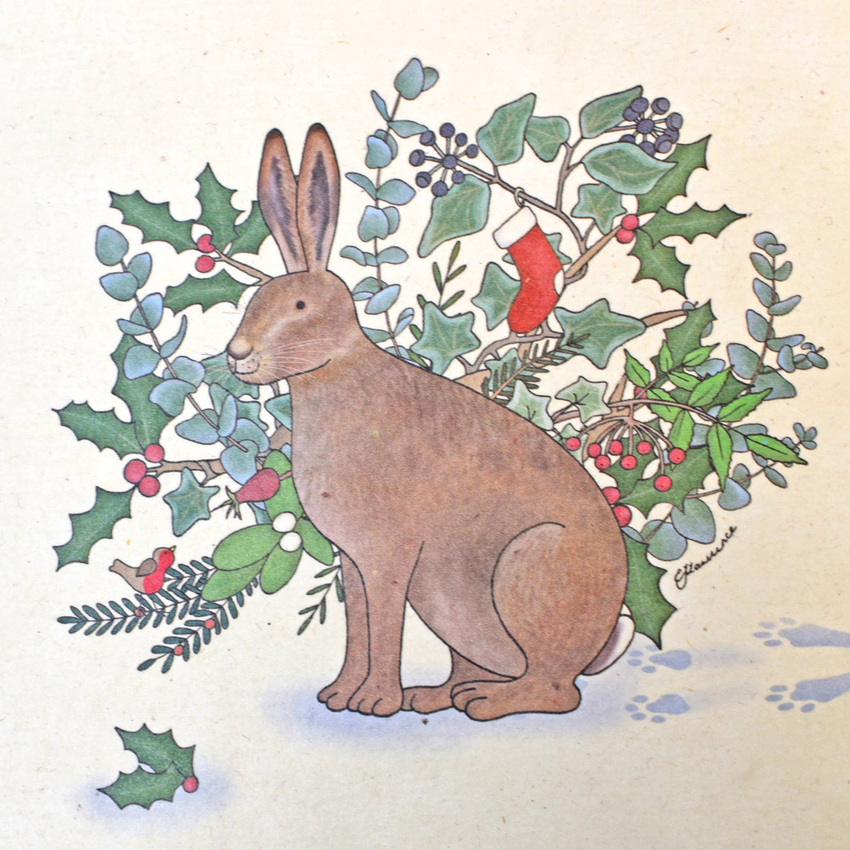 Emma Lawrence Christmas Hare Recycled Paper Gift Bags