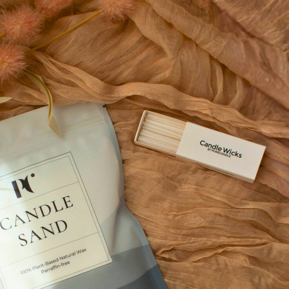 Navy blue candle sand with wicks