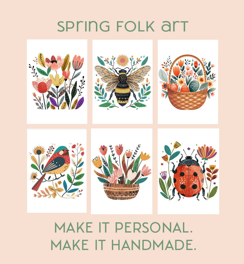All-in-One Watercolor Art Prints + Postcards: Folk Art (Copy)