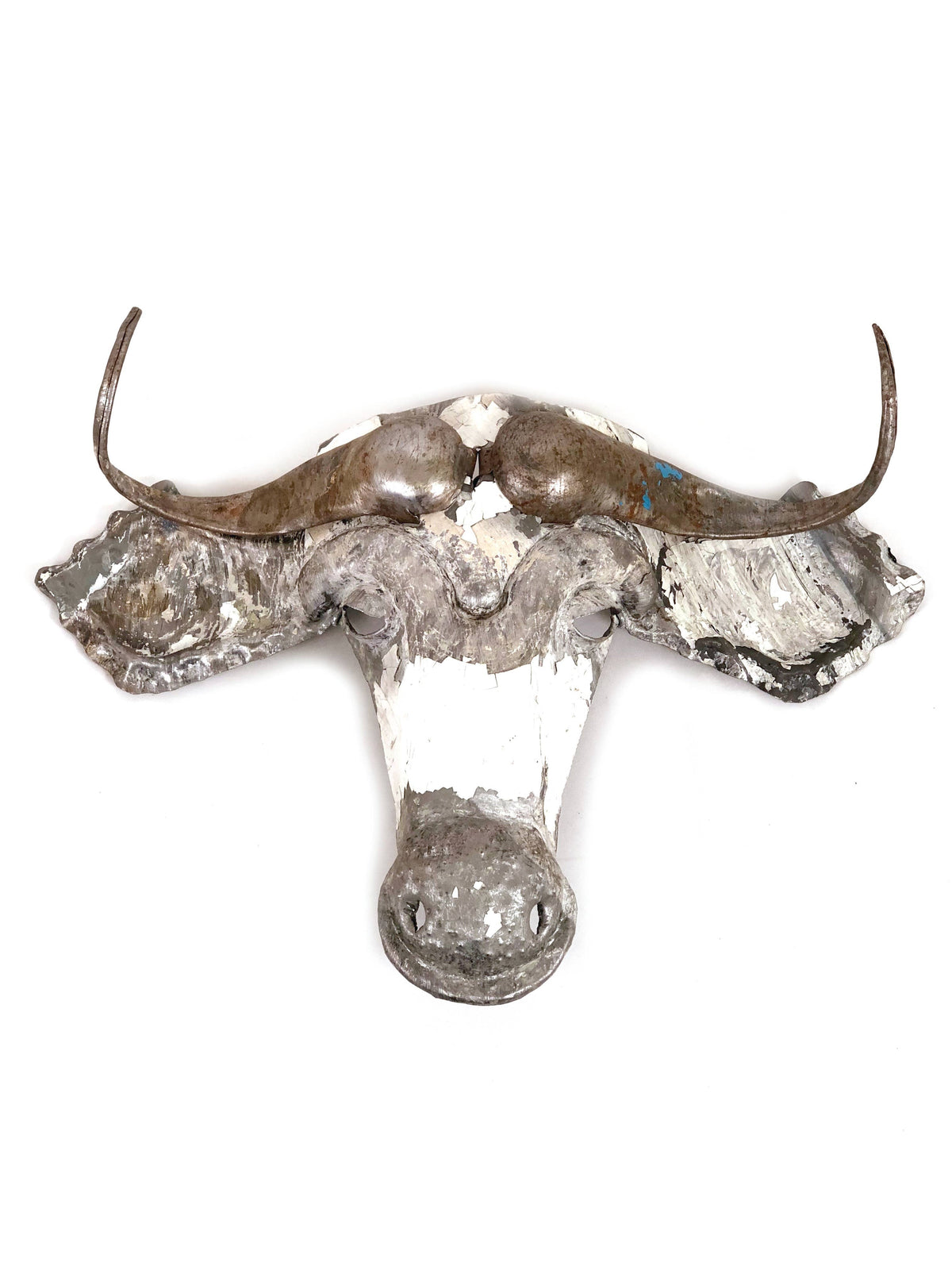 Wildebeest Animal Mask Recycled Metal Wall Art