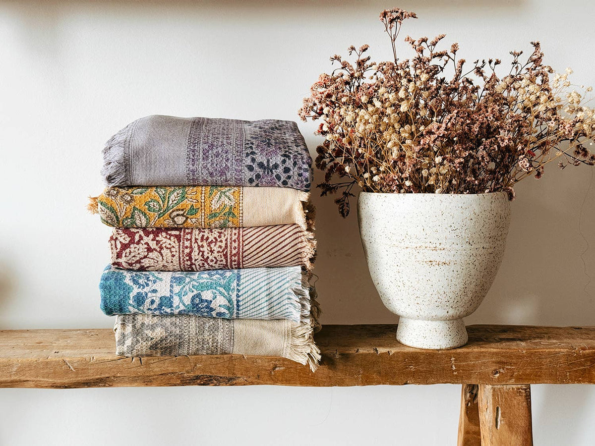 Artemis Block Print Bath Towel