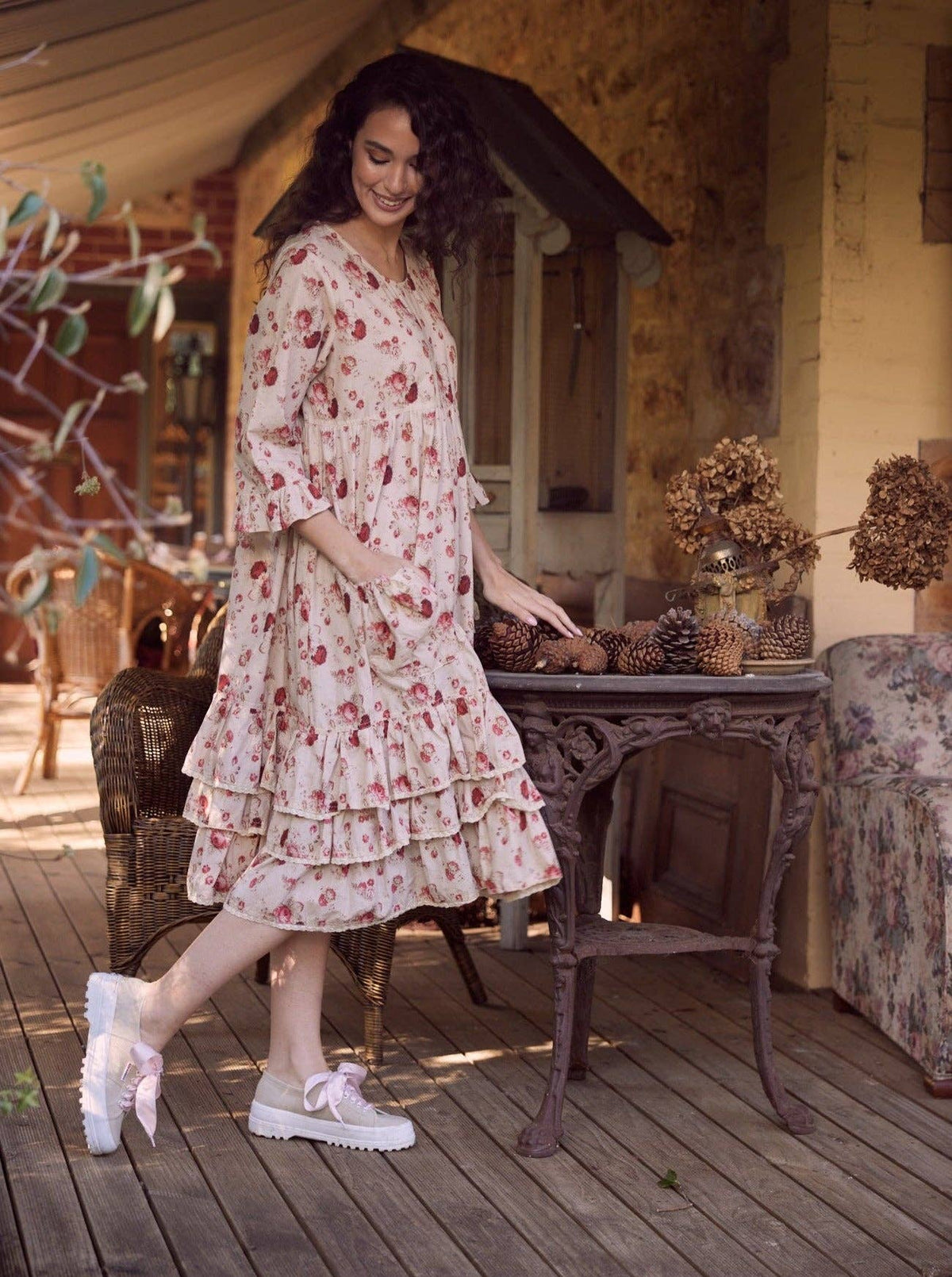 Cymbeline Ruffled dress. Red Rose