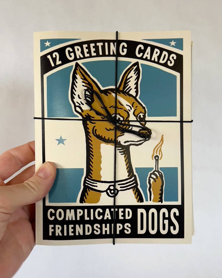 Dog Complicated Friendships Greeting Card Set