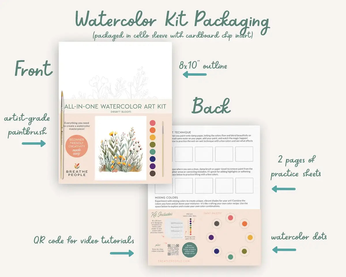 Kids' All-In-One Watercolor Paint Set - Happy Rainbow