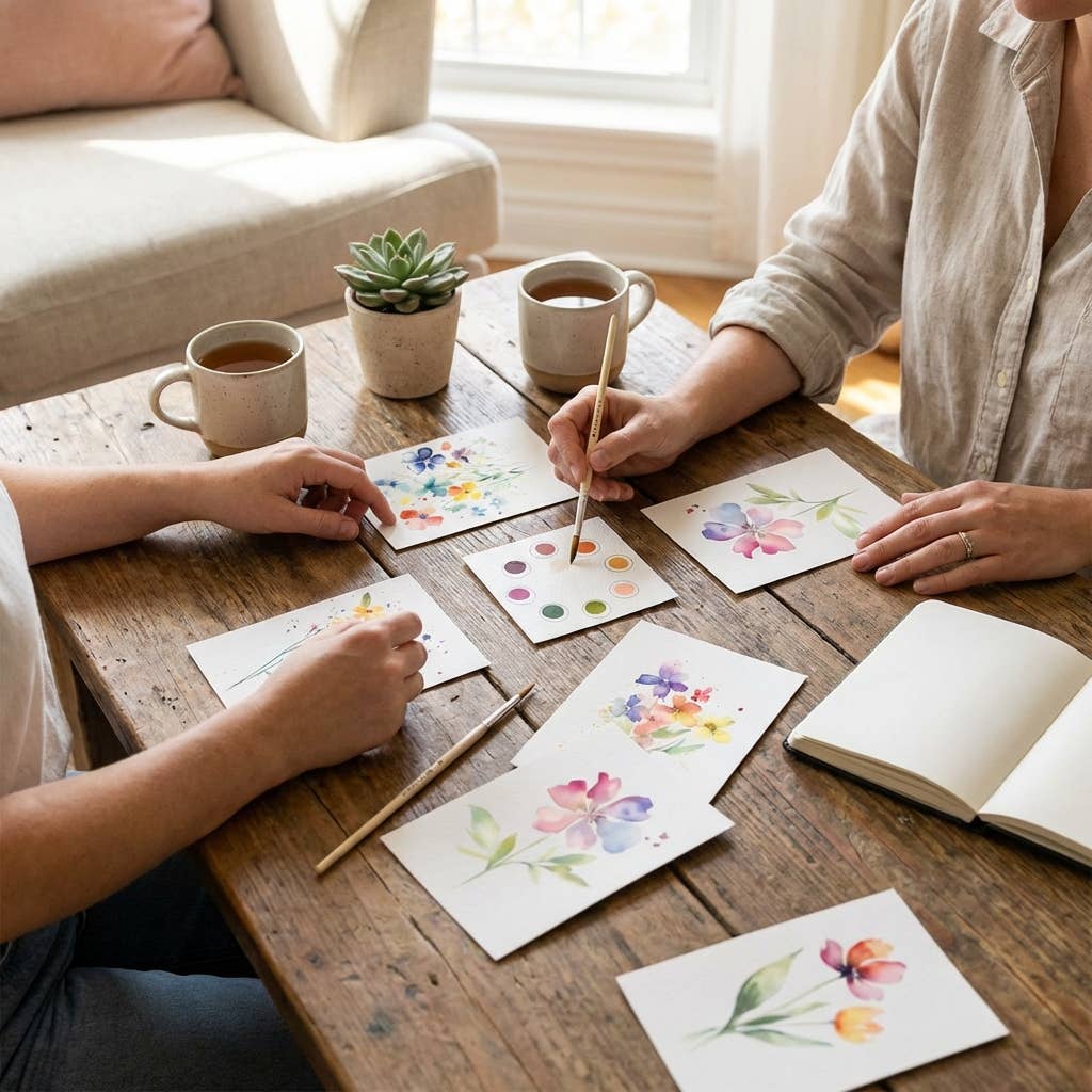 All in One Watercolor Prints/ Postcards : Spring Flowers