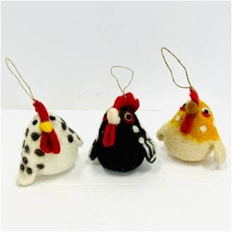 Ornament - Chicken, Hen and Rooster