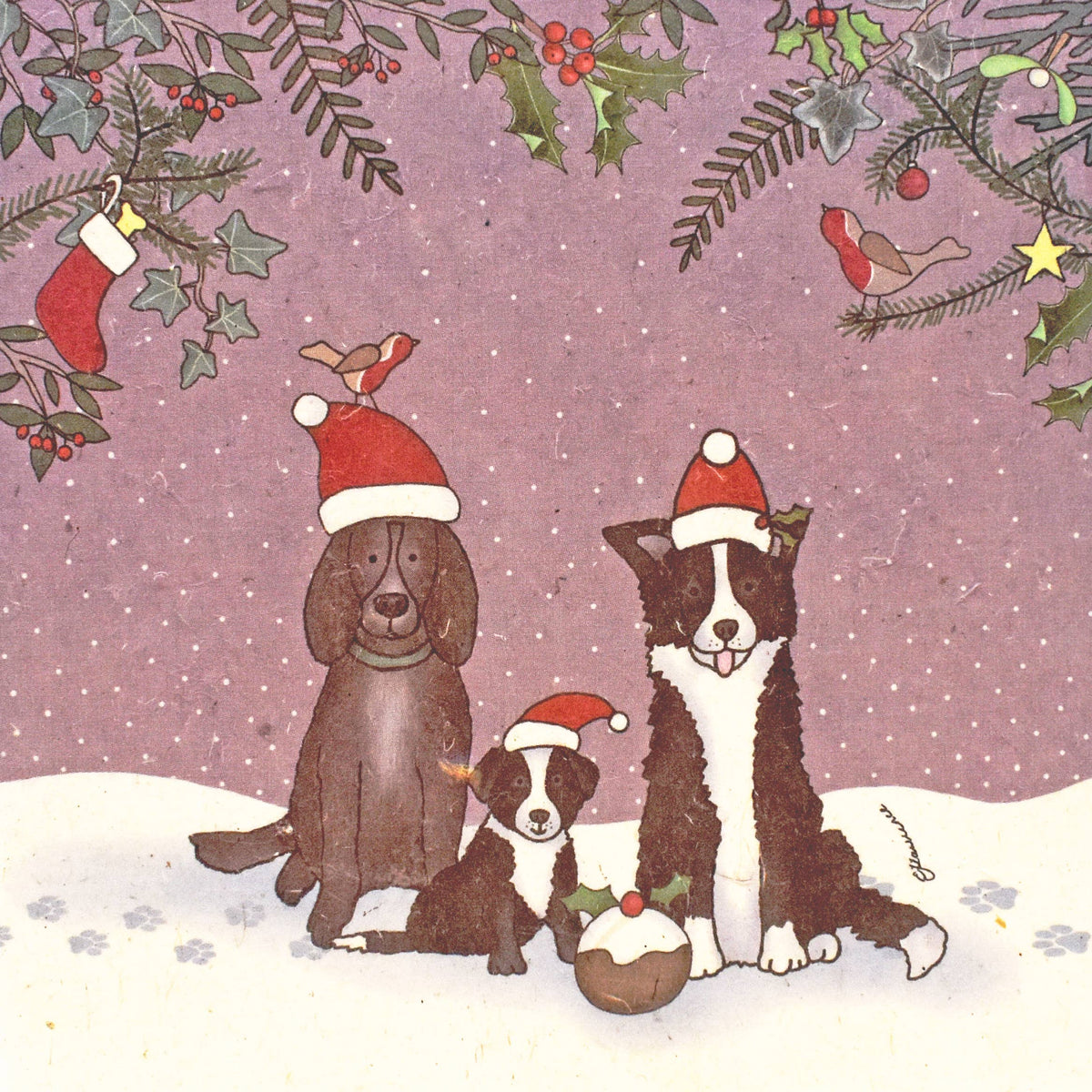 Emma Lawrence Dogs Christmas Card - Recycled Paper
