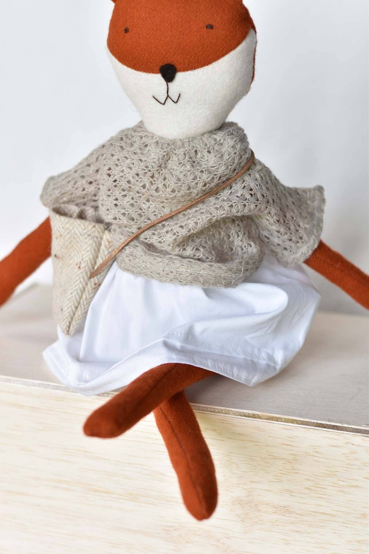 Florette the Fox doll - French Knit Sweater with Morning Skirt