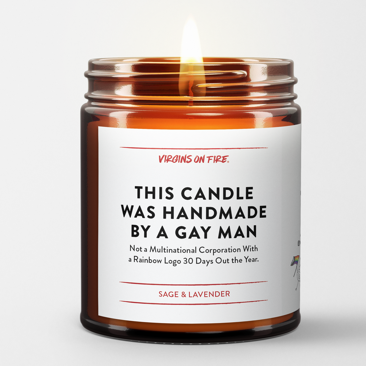 THIS CANDLE WAS MADE BY A GAY MAN ๐ณ๏ธโ๐ (Sage & Lavender)