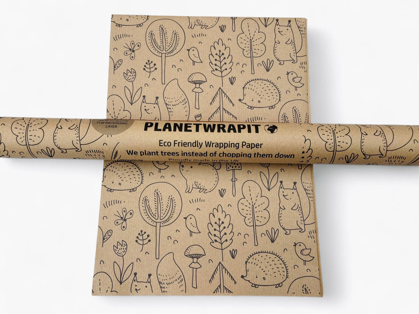 Forest Animals Recycled Kraft Wrapping Paper Gift Wrap