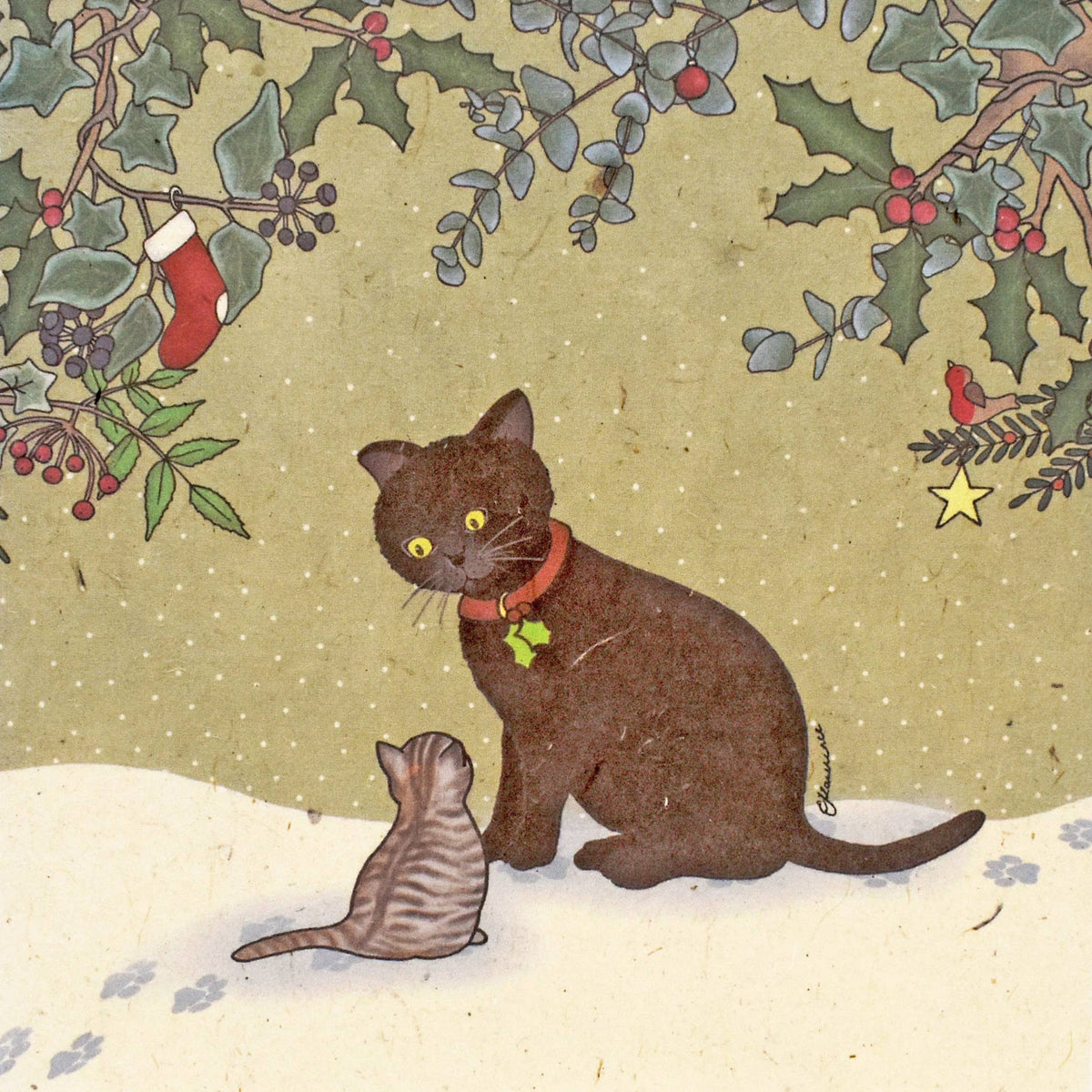 Emma Lawrence Cats Christmas Card - Recycled Paper