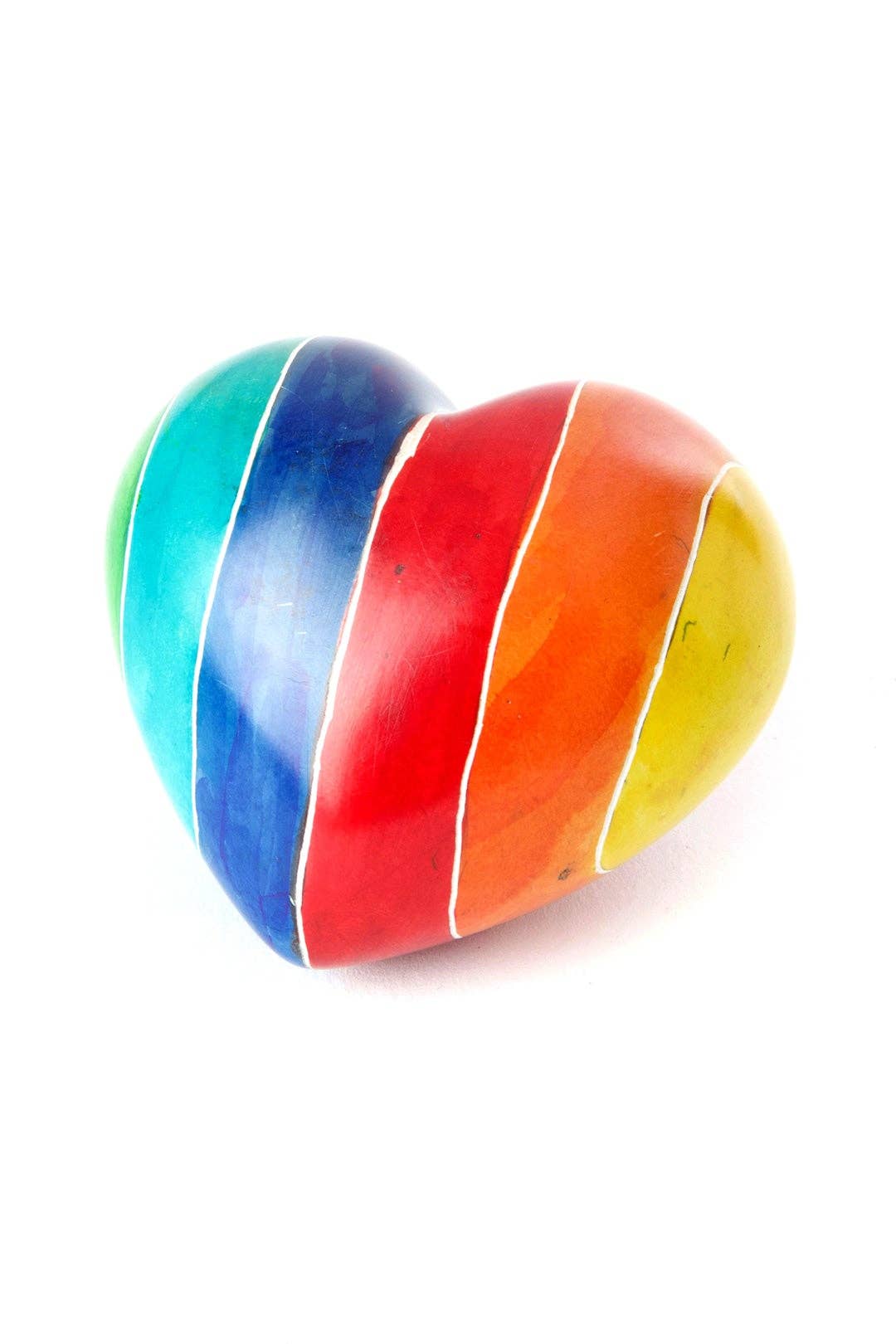 Kenyan Rainbow Soapstone Heart Keepsakes - Valentine's Day Gifts