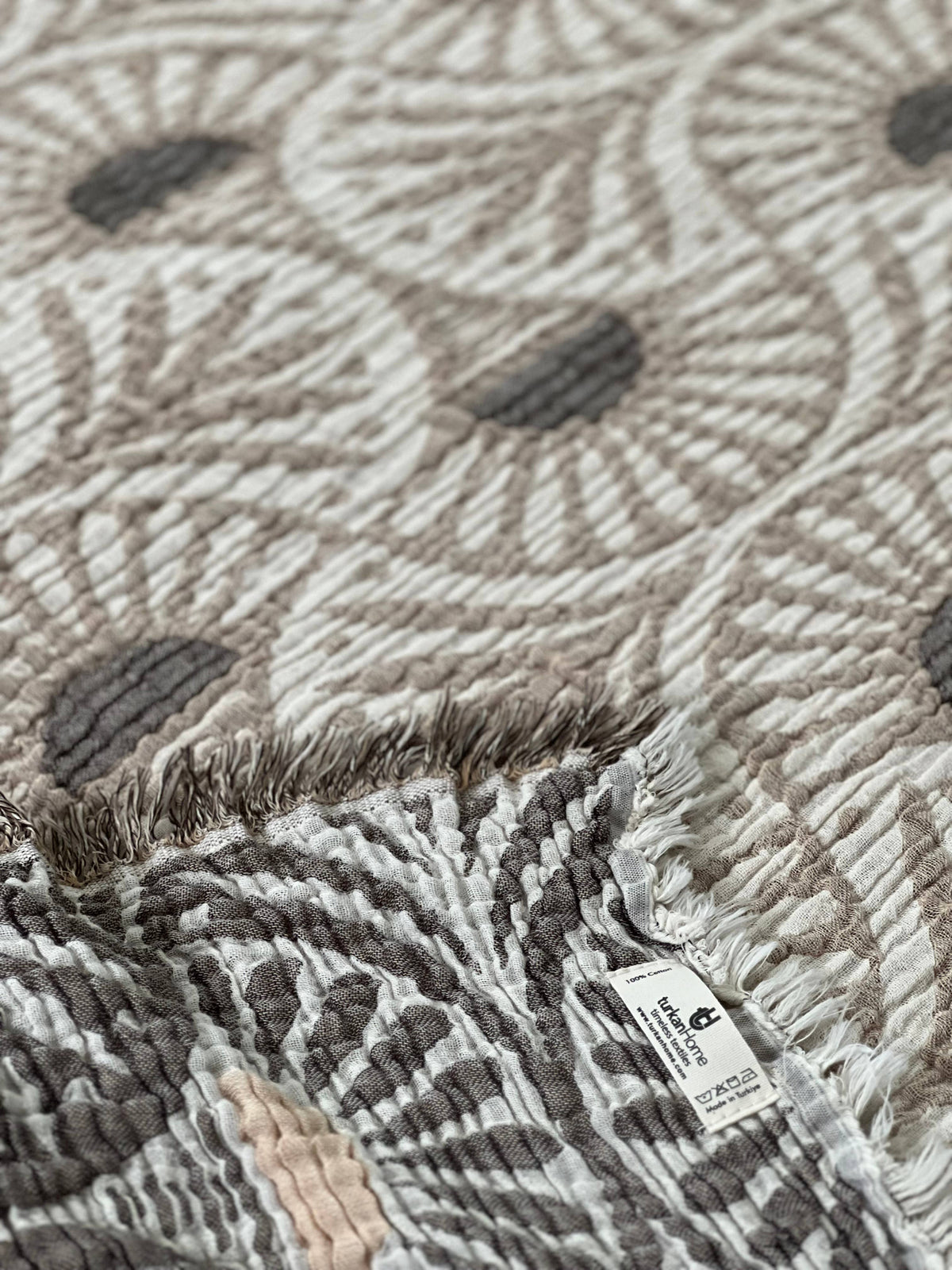 Ginkgo Muslin Bed Blanket Brown