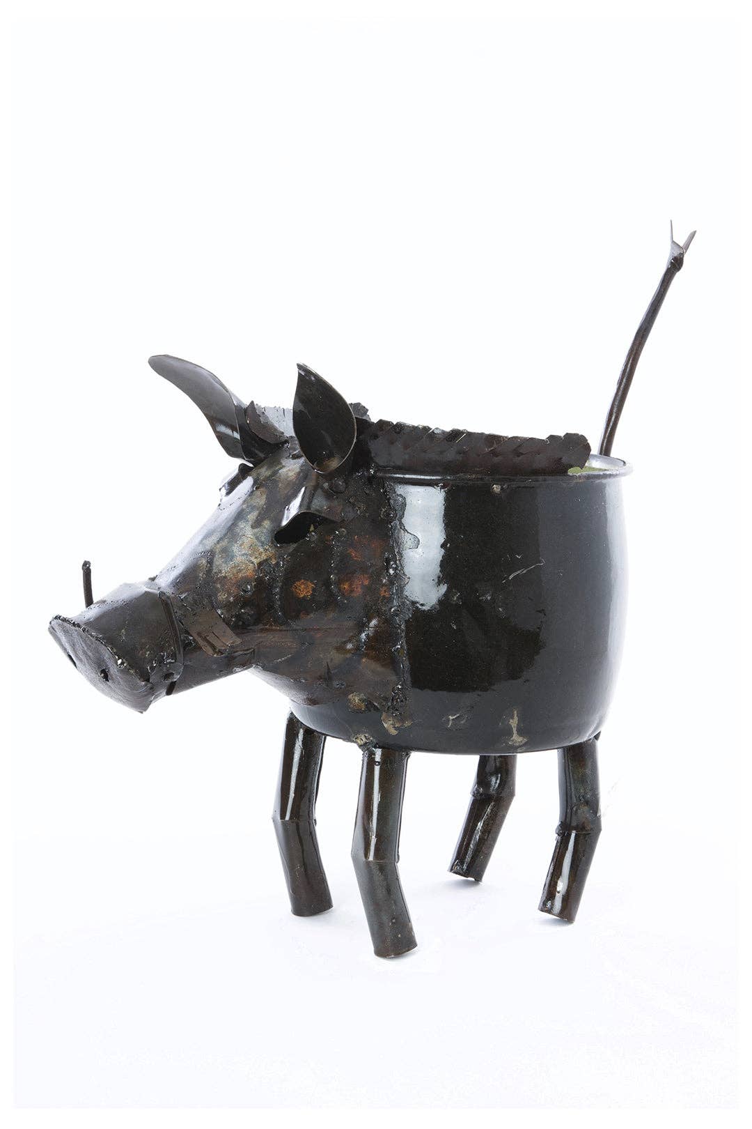 Recycled Cook Pot Wart Hog Planters