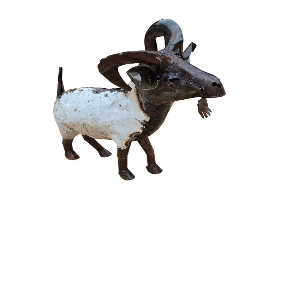 METAL WHITE LARGE GOAT