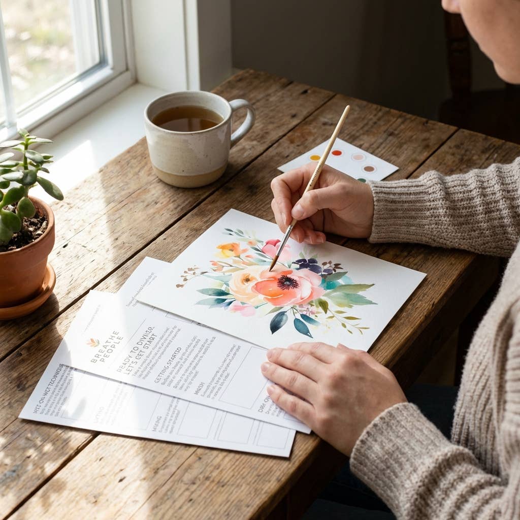 All-In-One Beginner Watercolor Paint Set - Brilliant Bouquet