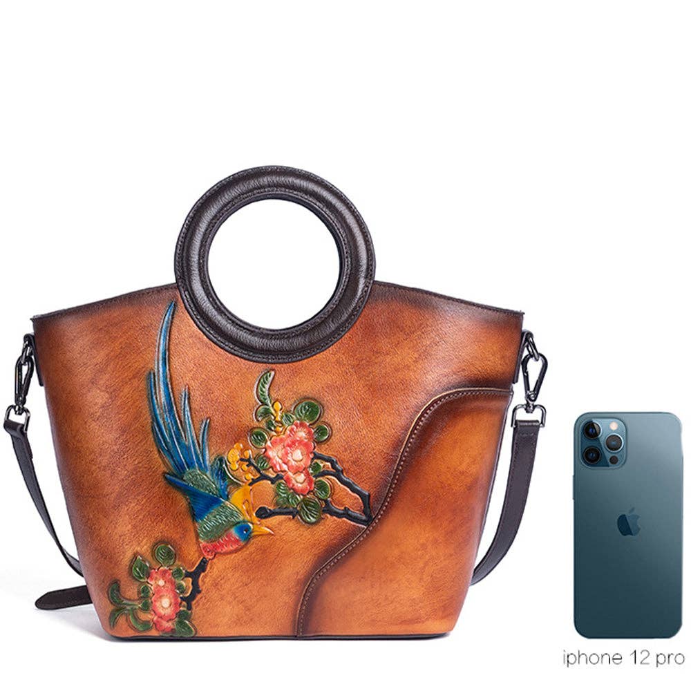 Retro Bird and Floral Tote Bag