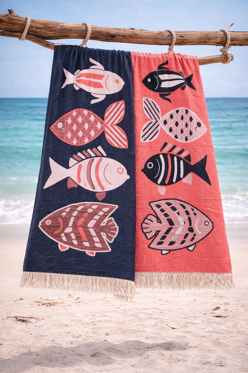 Harbor Fish Sand Repellent Beach Towel