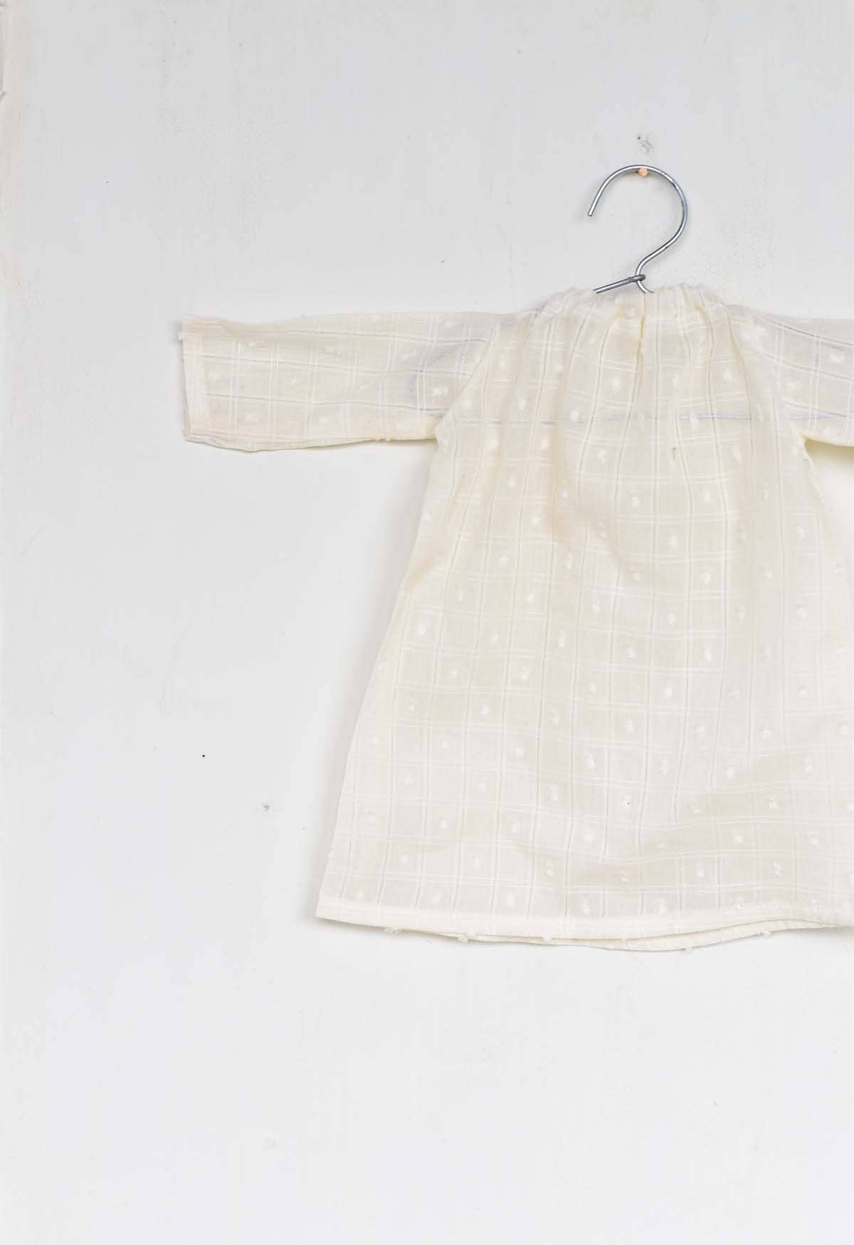 Swiss Dot Hand-loomed Cotton Dress - Handmade Doll Clothes
