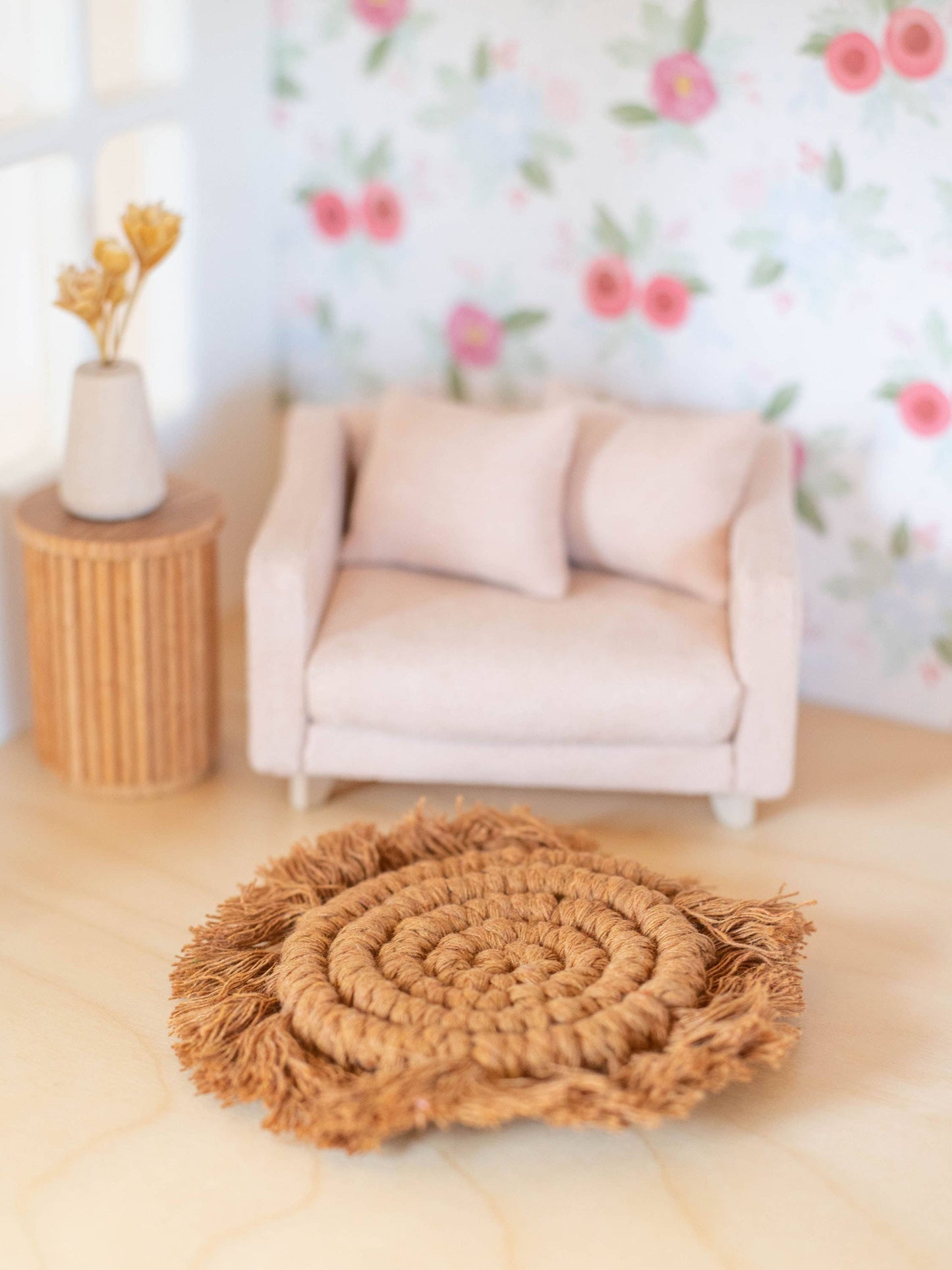 Dollhouse Boho Fringe Round Rug | Multiple Colors
