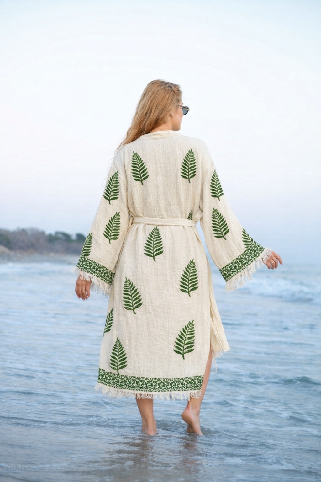 Leaves Kimono Robe, Lounge Wear, Beach Wear