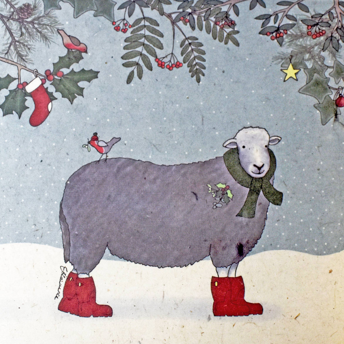 Emma Lawrence Sheep Christmas Card - Recycled Paper