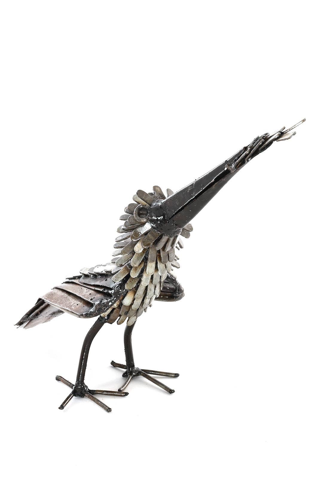Kingfisher with Fish Recycled Metal Sculpture