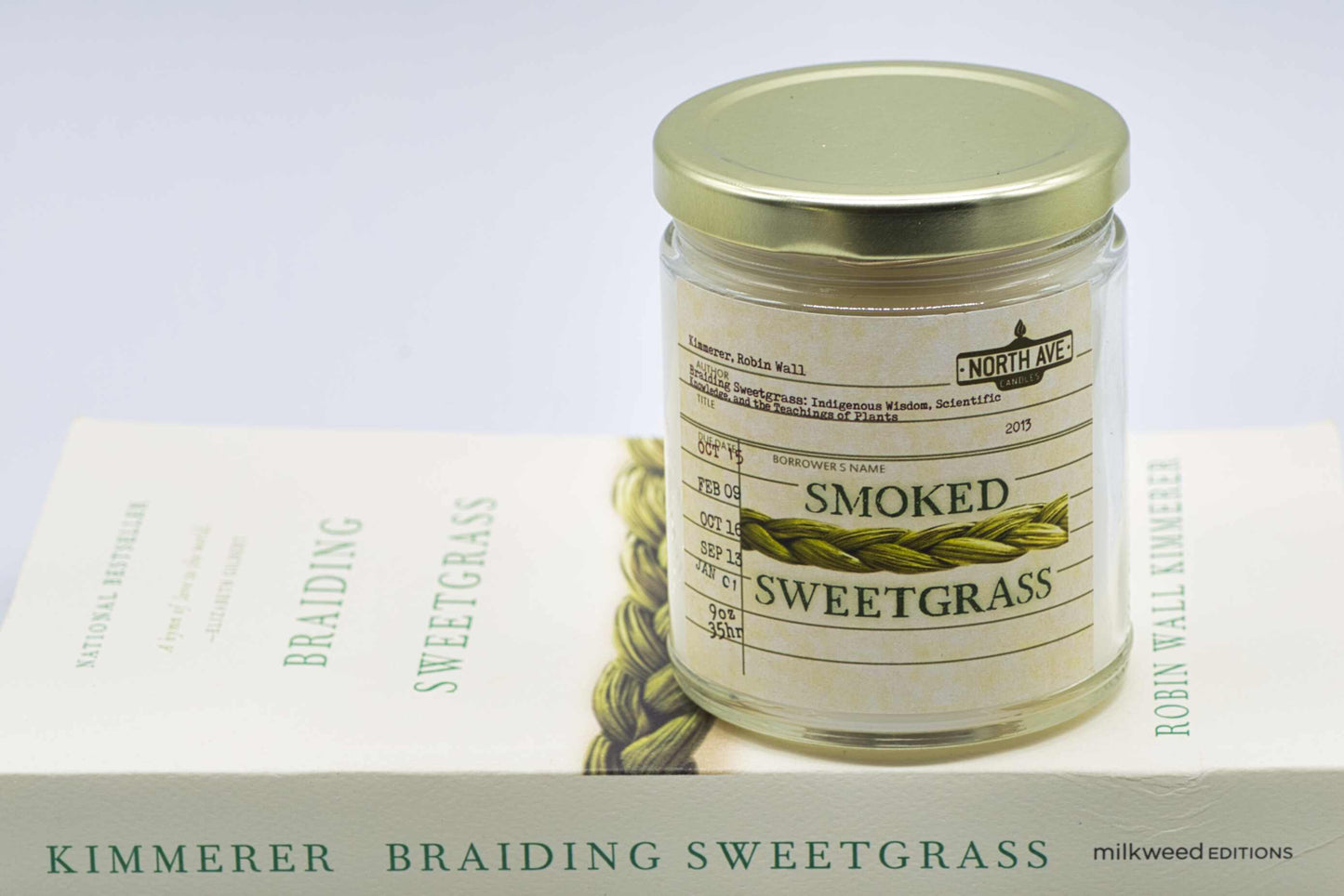 Book Candle / Braiding Sweetgrass / Bookstore sideline gift