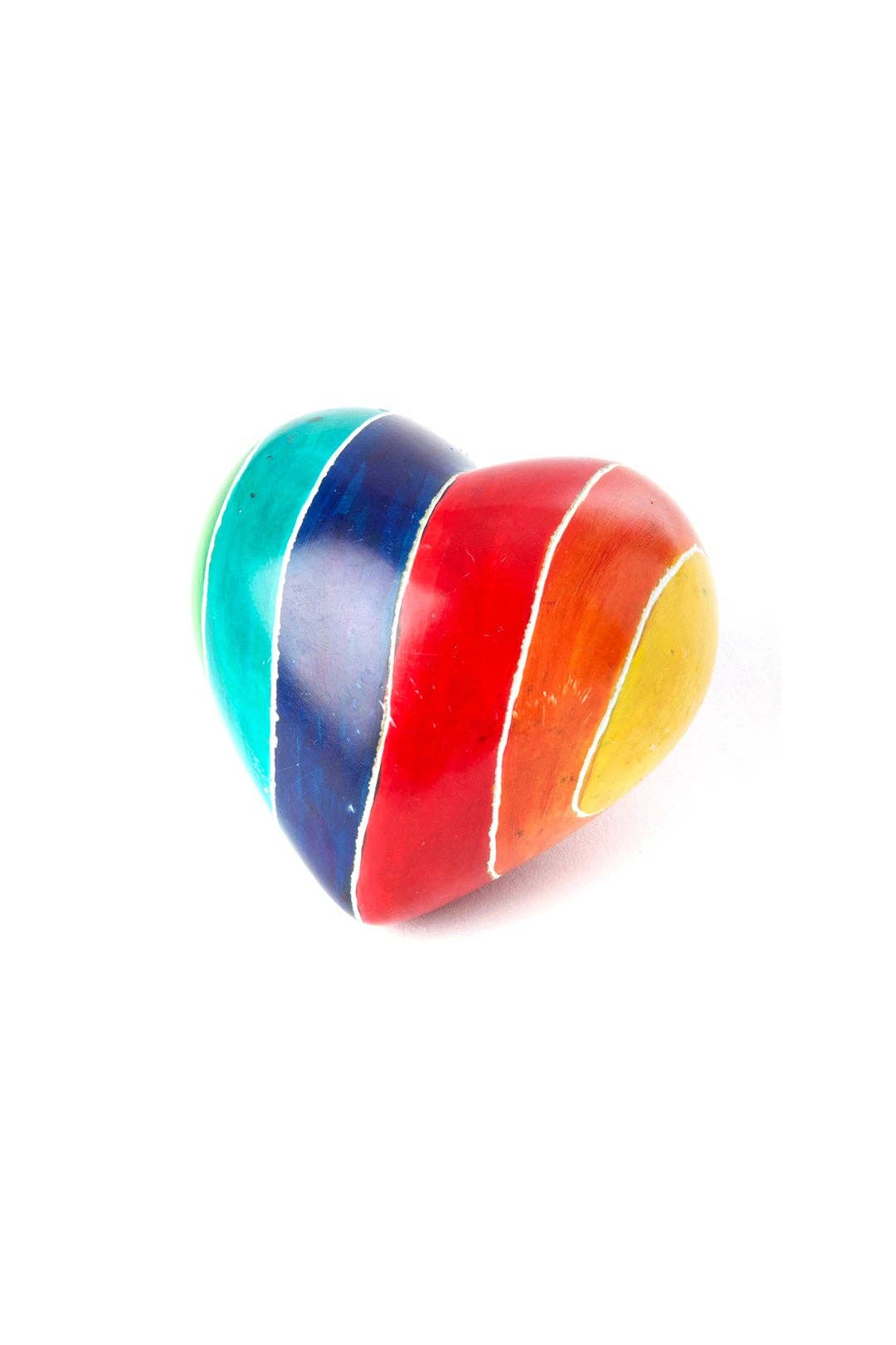 Kenyan Rainbow Soapstone Heart Keepsakes - Valentine's Day Gifts
