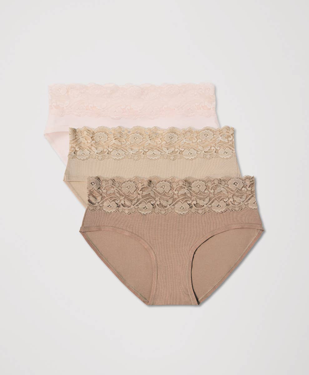 Women's Lace Waist Brief 3-Pack