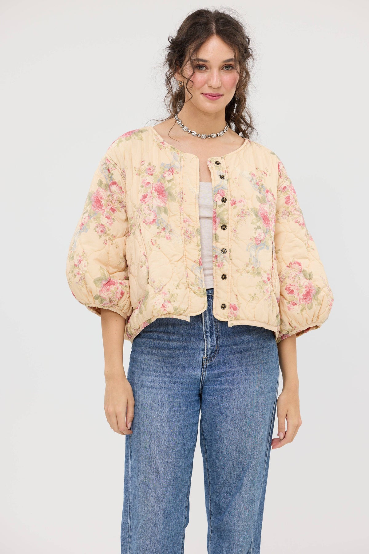 Mitsuko Padded jacket. Petite Fleur floral