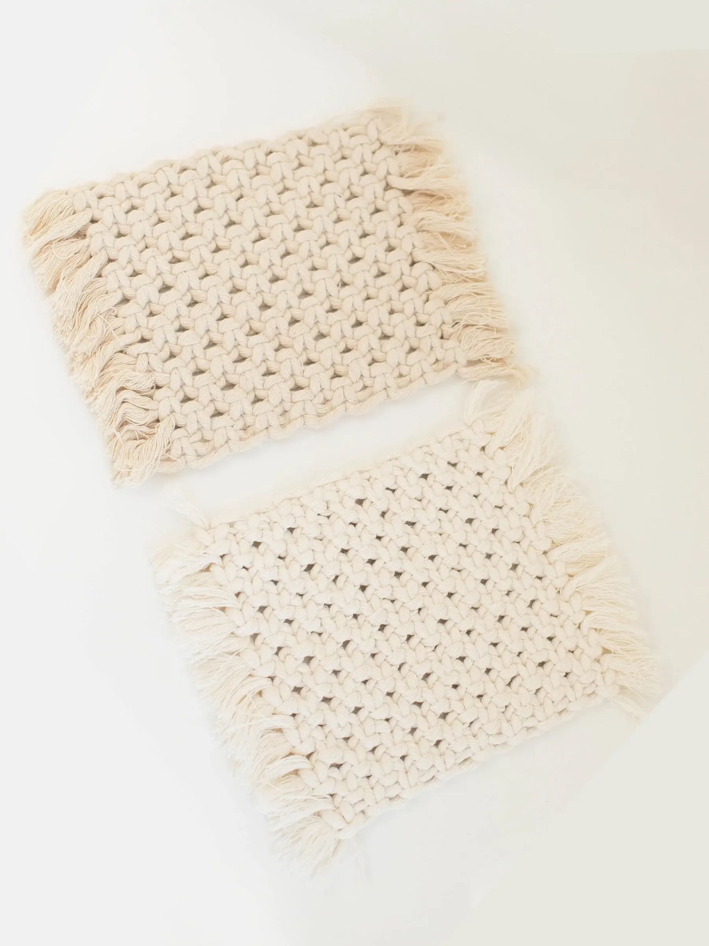 Dollhouse Macrame Rectangle Rug | Ivory or Natural