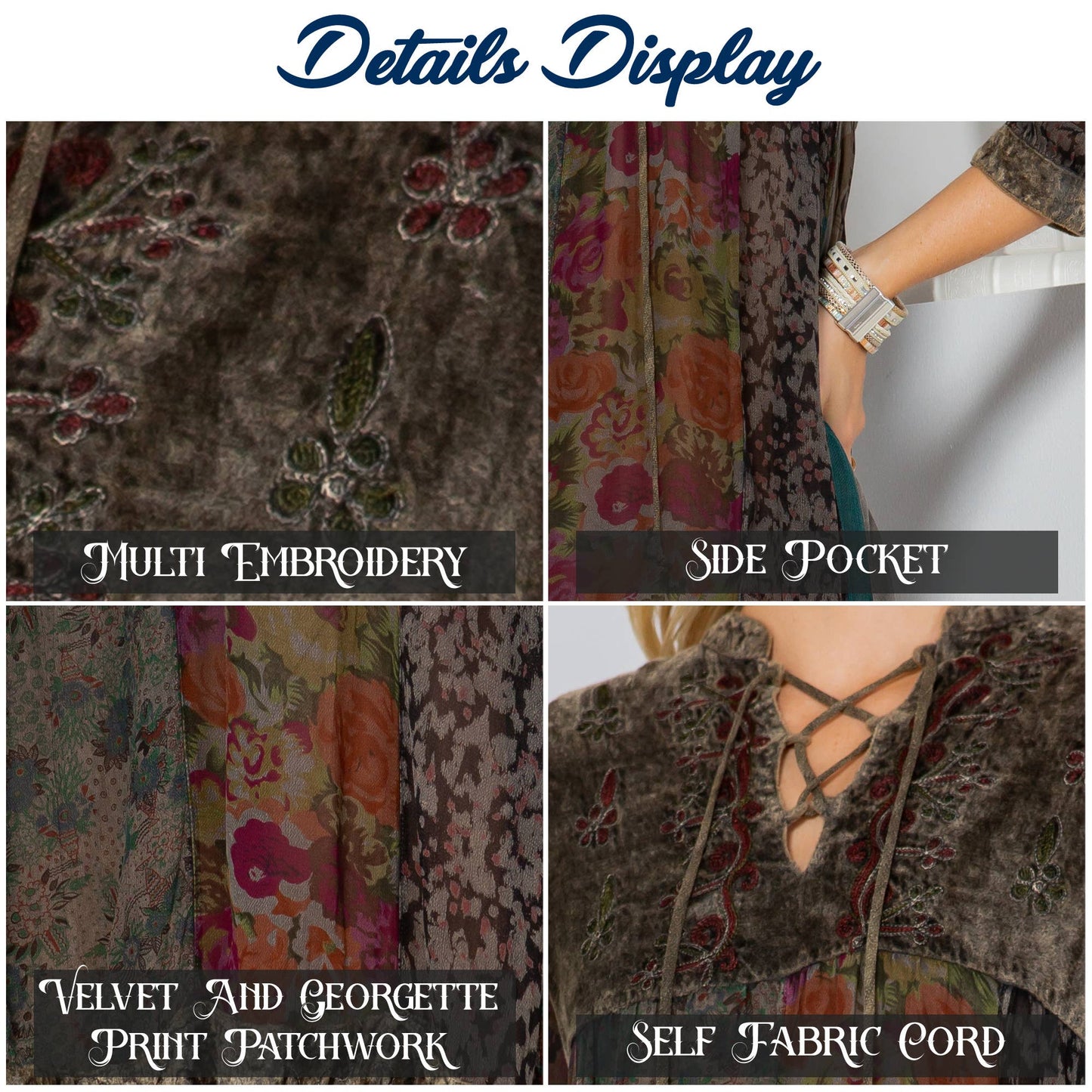 Chic Bohemian Stone-Washed Dress SIZE: XS TO 3X