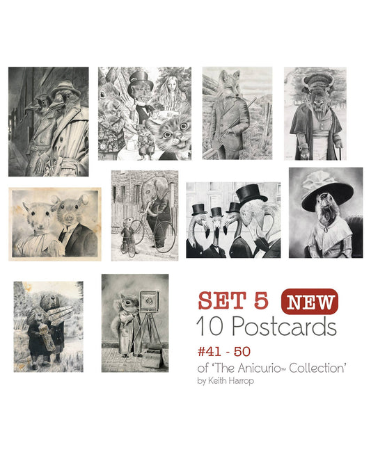 10 assorted postcards. Set #5 Victorian vintage animal art