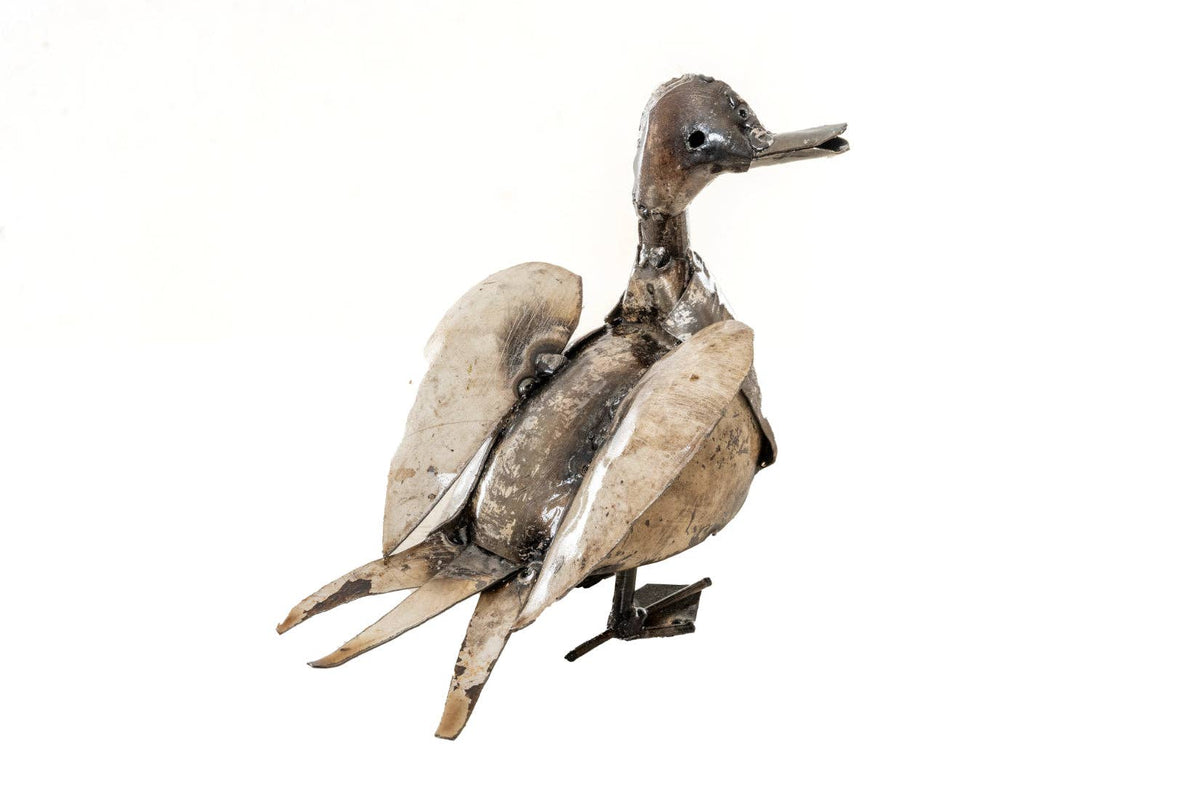 METAL WHITE HAPPY DUCKS