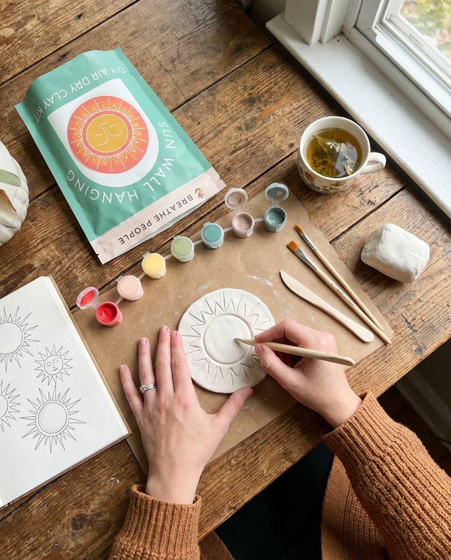 DIY Air Dry Clay Kit- Make Your Own Sun Wall Hanging