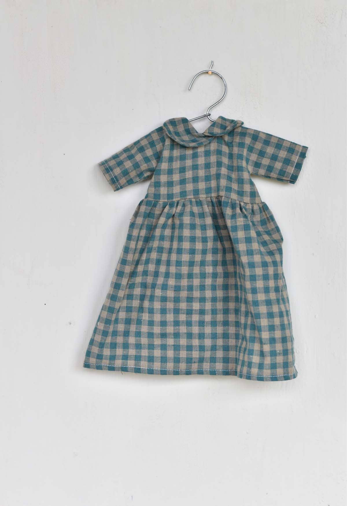 Gingham Gather Dress - Handmade Doll Clothes