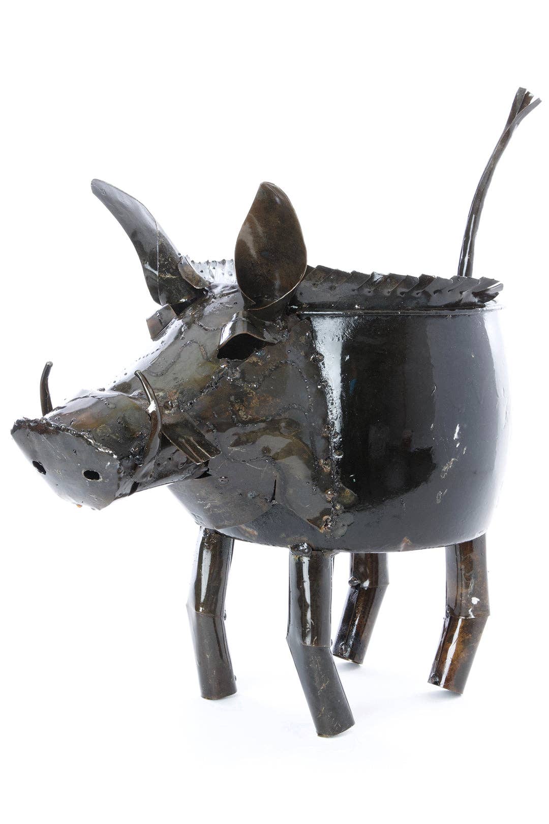 Recycled Cook Pot Wart Hog Planters