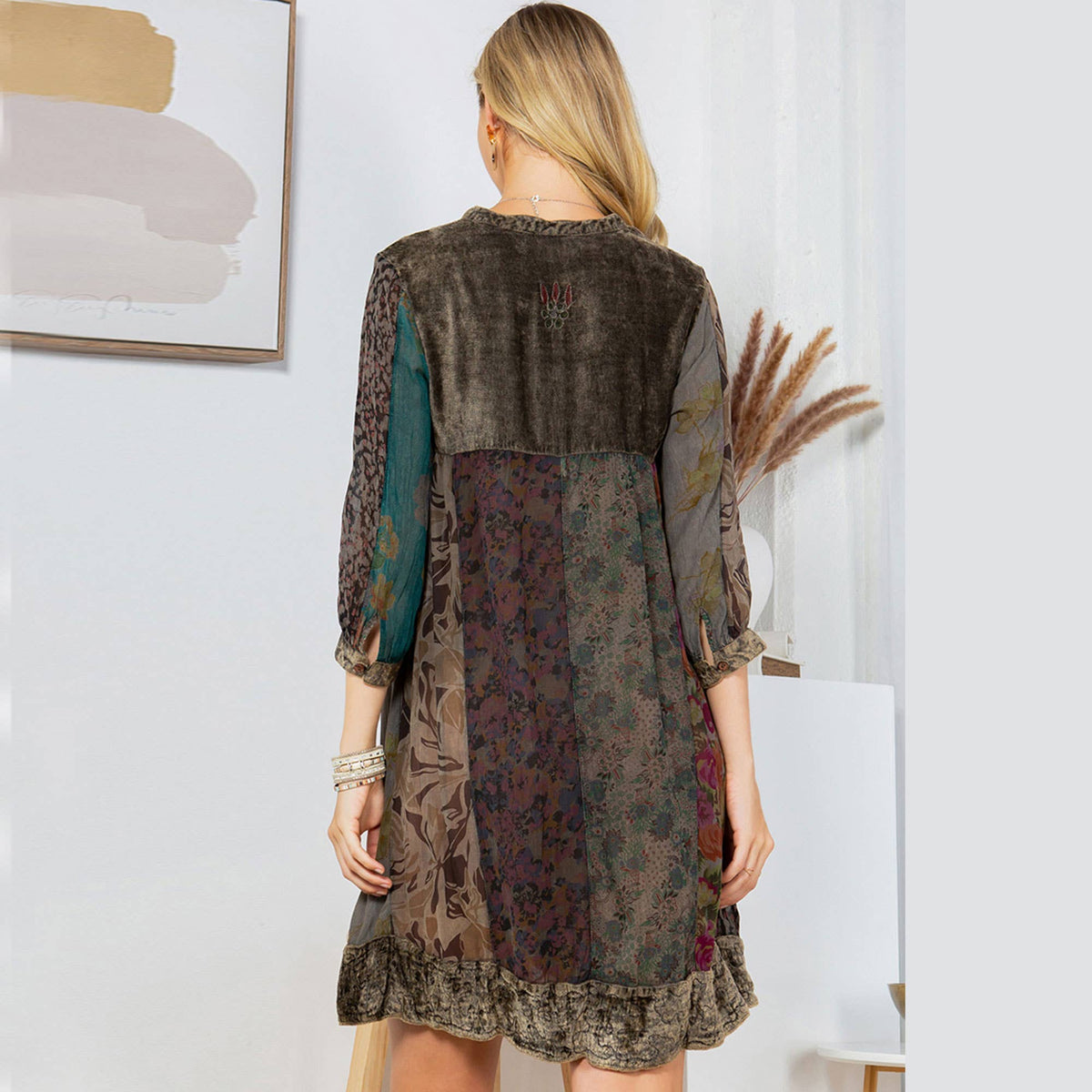 Chic Bohemian Stone-Washed Dress SIZE: XS TO 3X