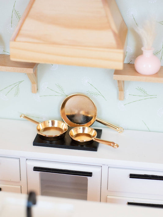 Dollhouse Metallic Kitchen Pan Set | Various Colors