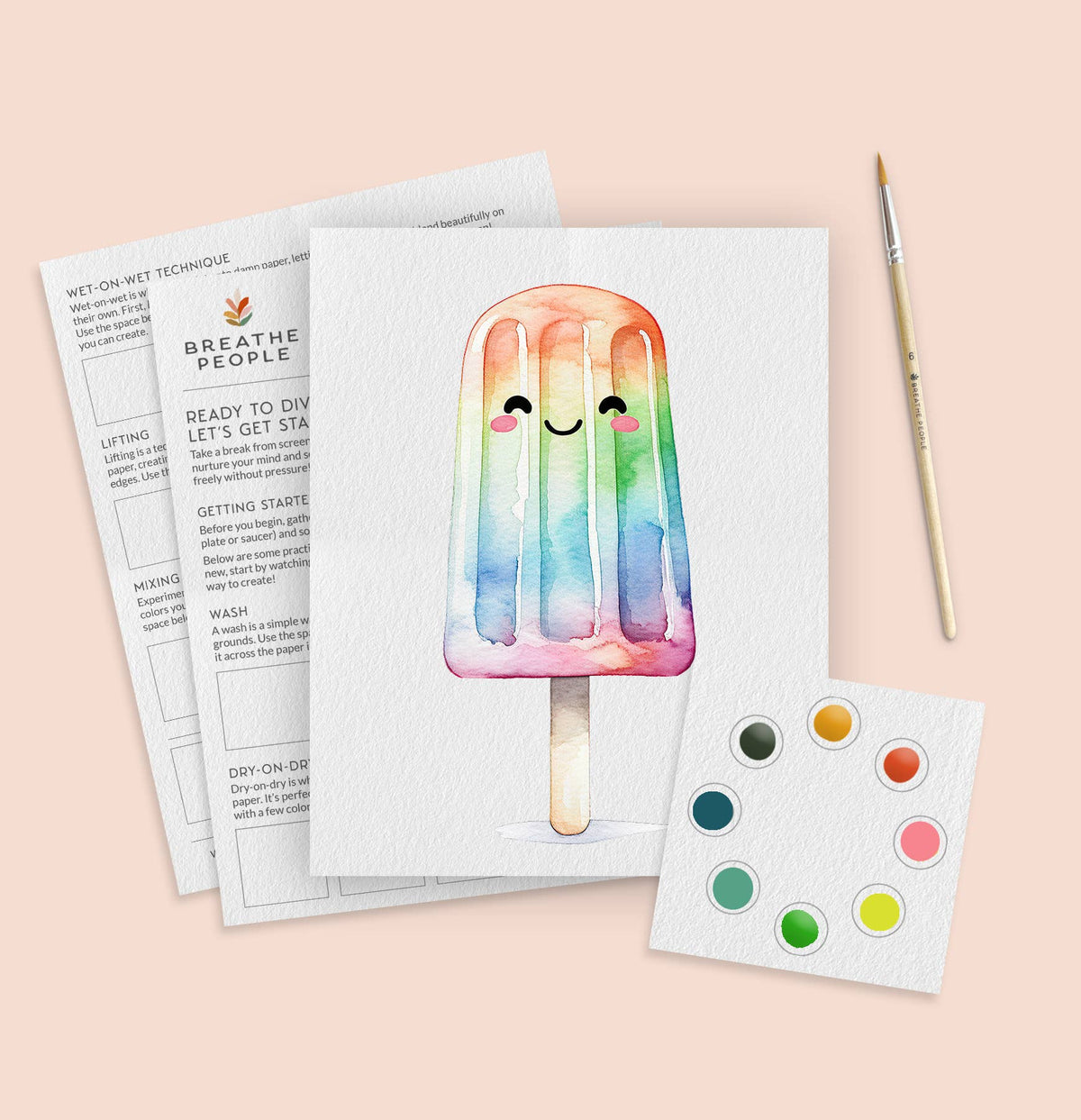 Kids' All-In-One Watercolor Paint Set - Happy Popsicle