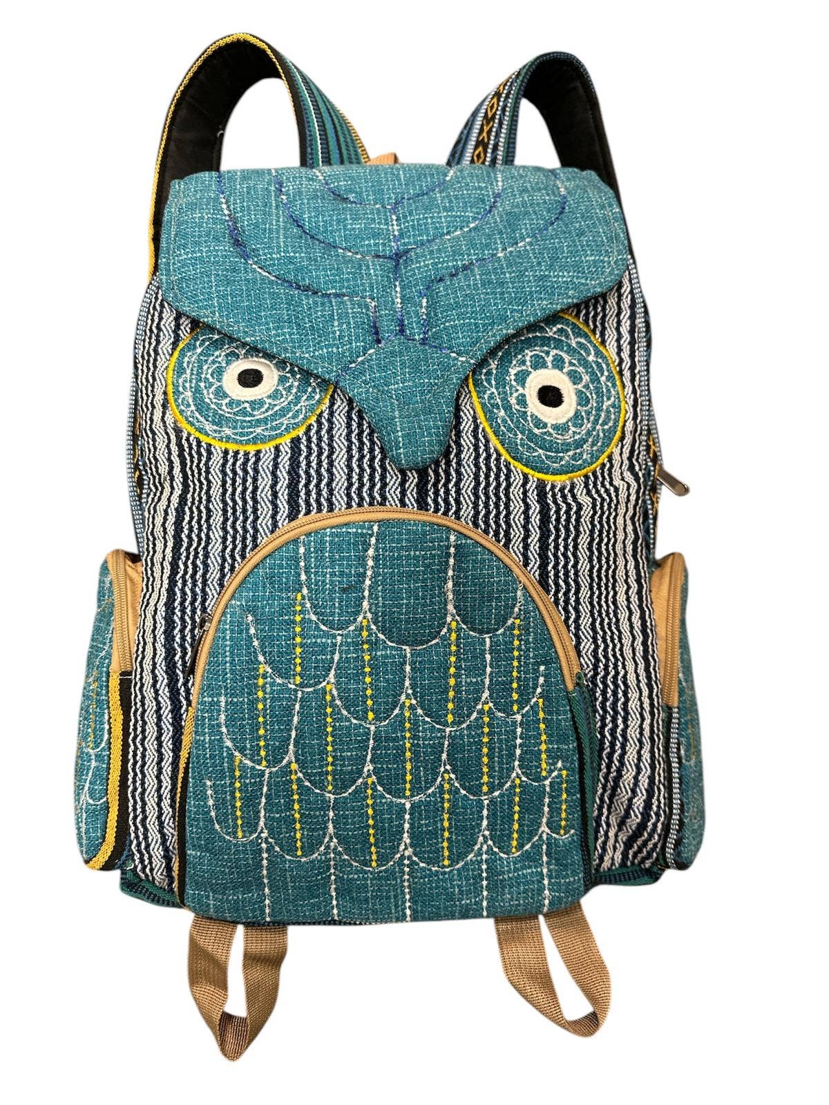 Cotton Emb Owl Backpack RIB24775