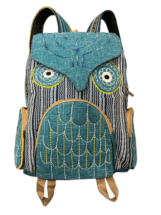 Cotton Emb Owl Backpack RIB24775