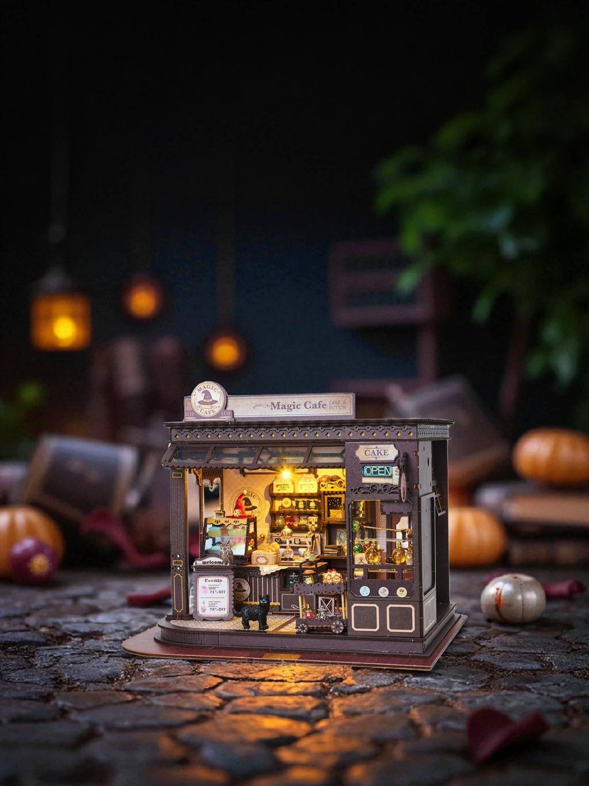 DIY Miniature House Kit: Magic Café