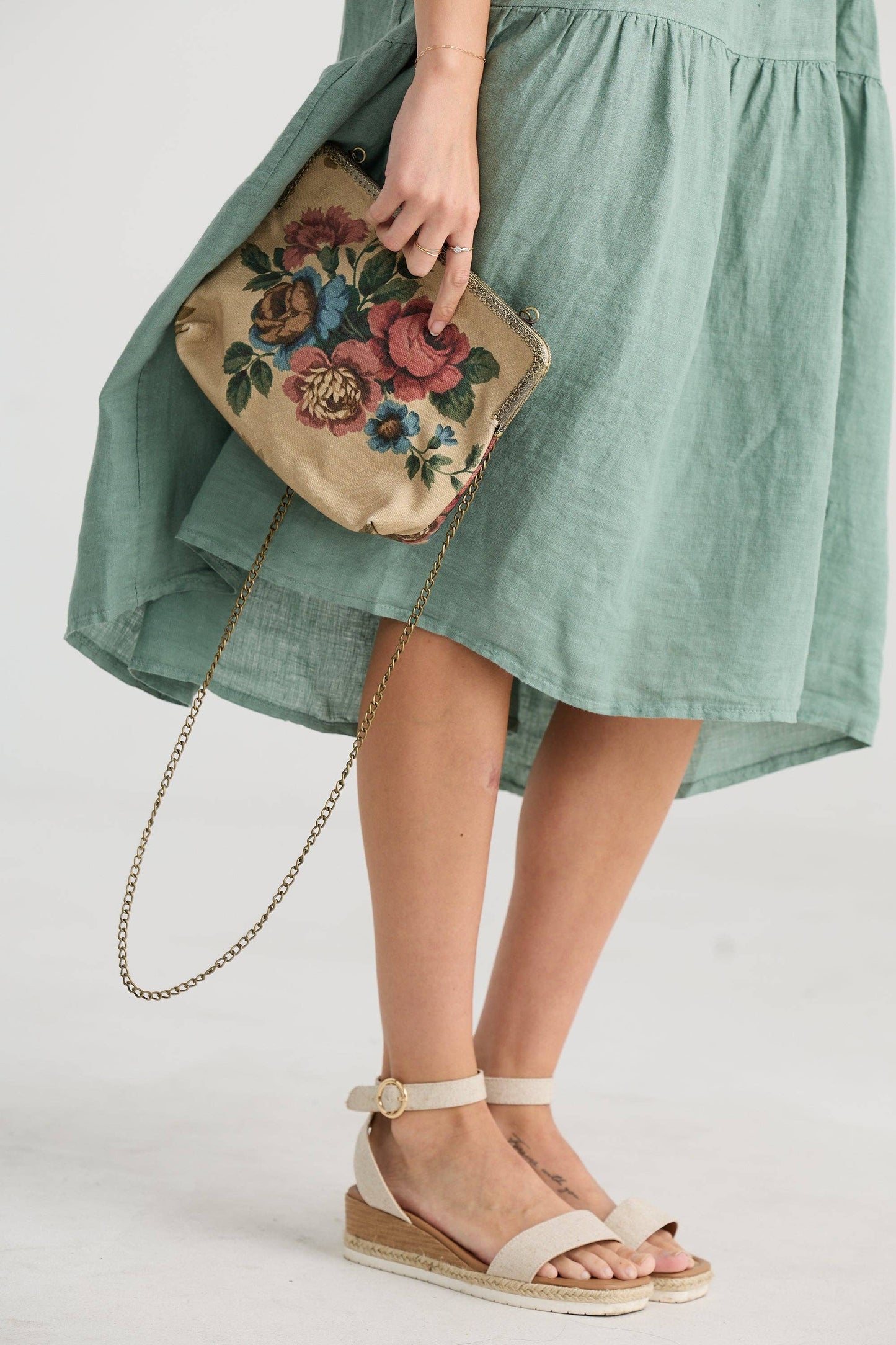 Stella Linen dress. Sea Foam.