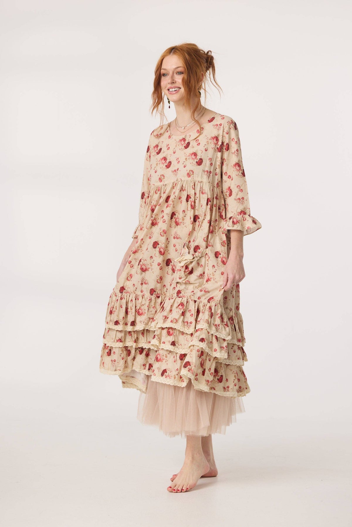 Cymbeline  Ruffled dress. Red Rose