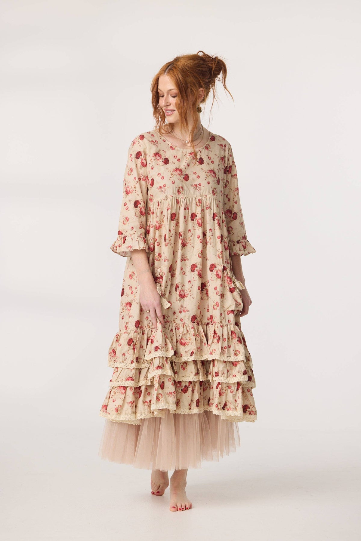 Cymbeline  Ruffled dress. Red Rose