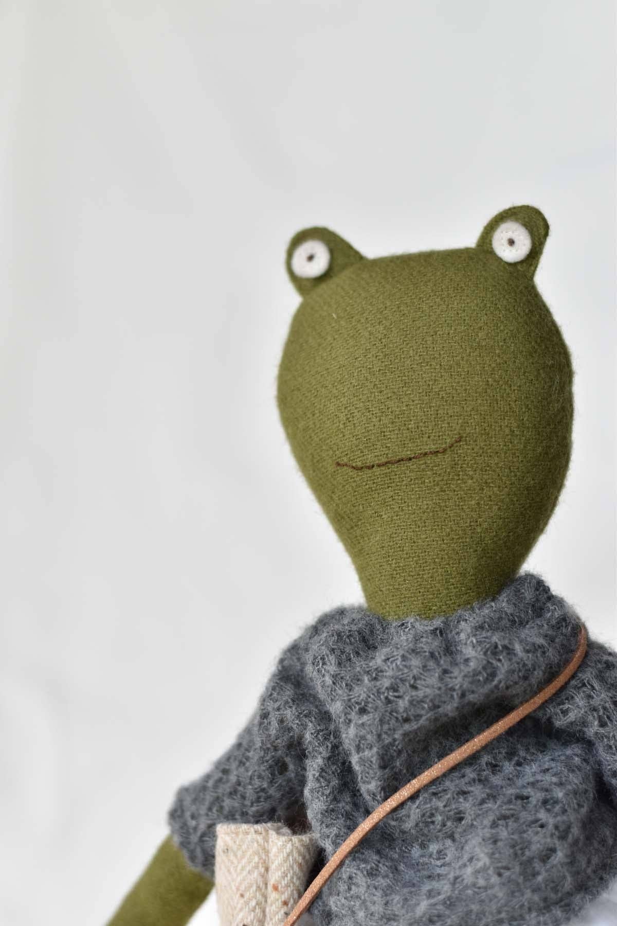 Fern the Frog doll- French Knit Sweater with Morning Skirt
