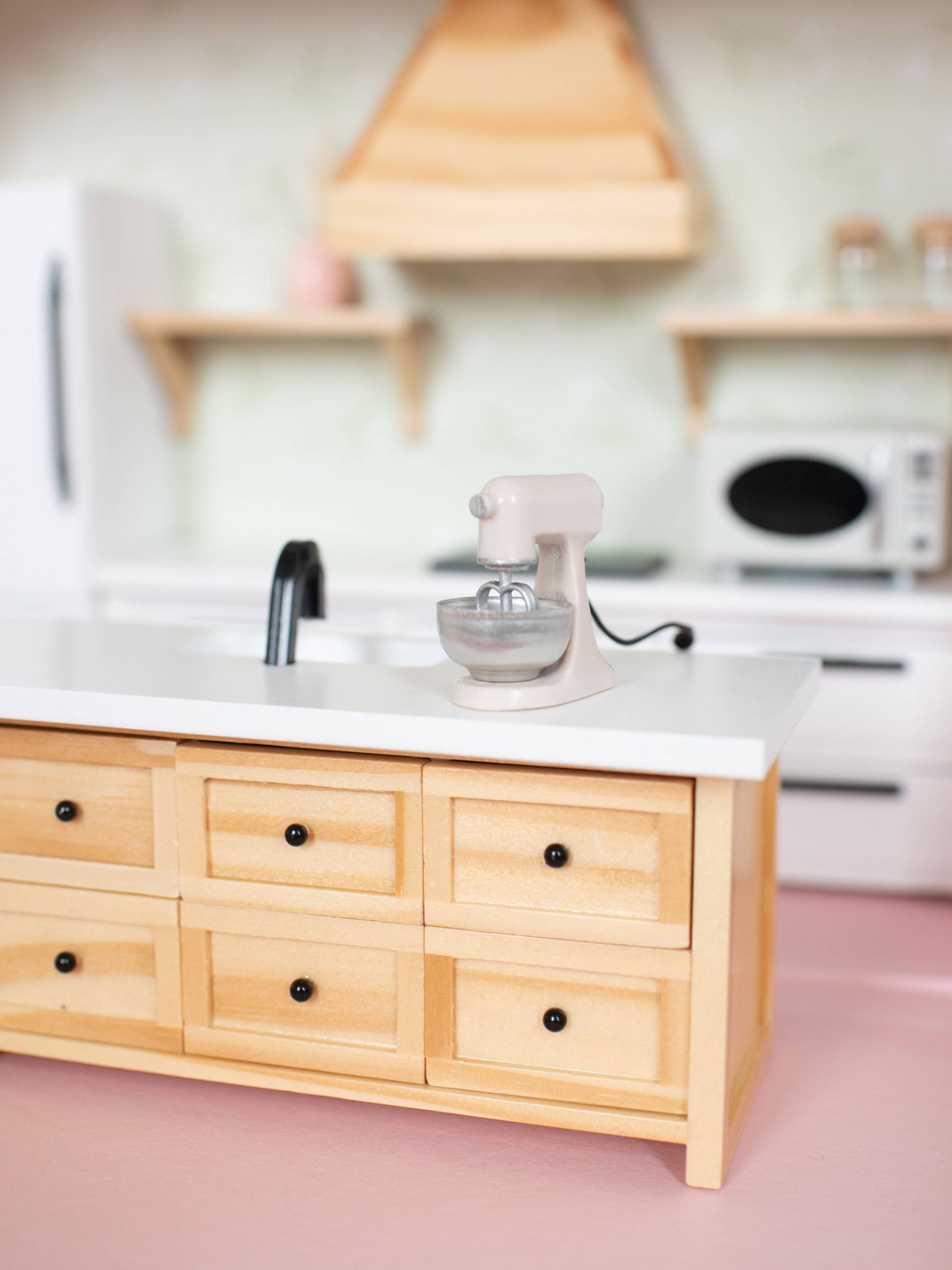 Dollhouse Kitchen Stand Mixer | Pink Yellow Blue Green