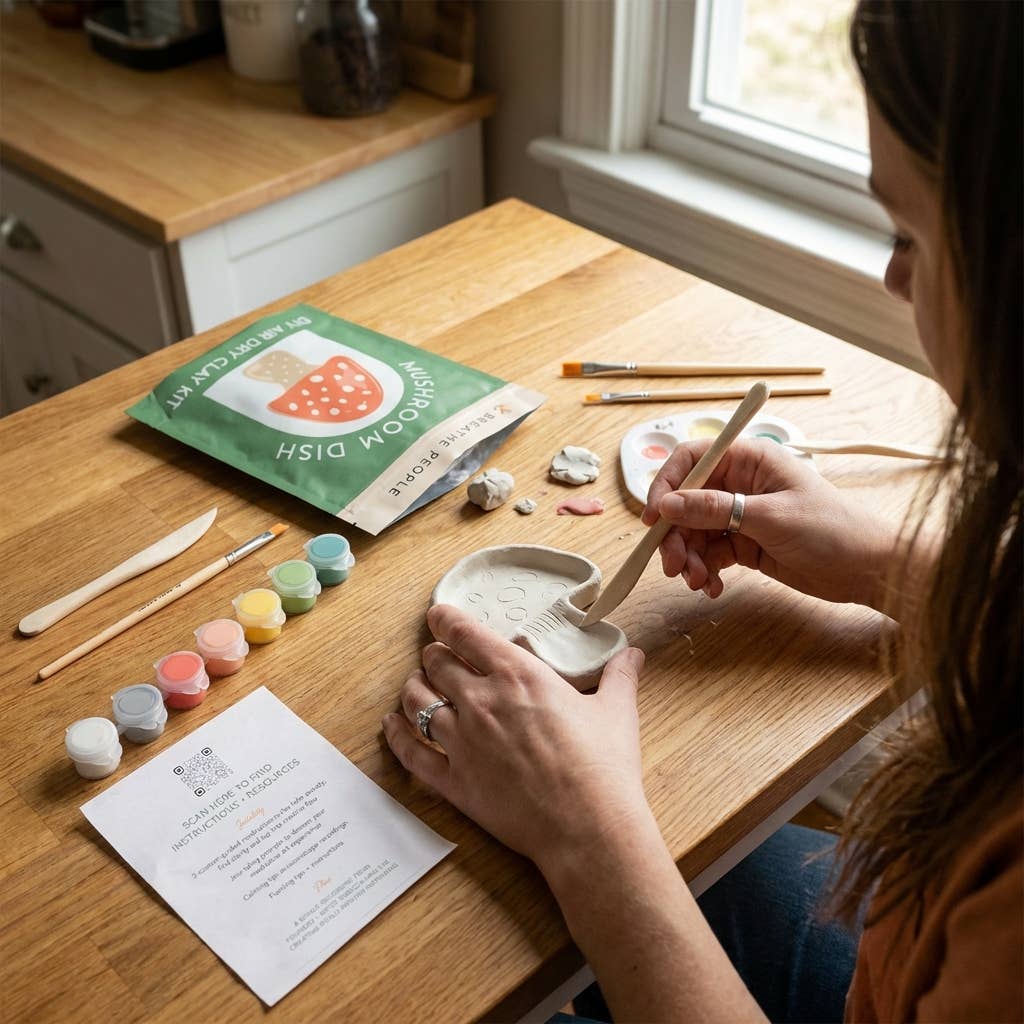 DIY Air Dry Clay Kit- Make Your Own Mushroom Dish